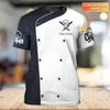 Camisetas masculinas Chef Life Camisa Summer Mens T Nome personalizado 3D em todo o presente unissex t para esportes casuais t- DW50 230131