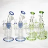 Hookahs Glass Bong Dab Rig Rook Water Pijp Hookah Olie Rigs 3 Freezble spiraal Kamer Rookpijpen Tabaksfabriek Gemengde kleur