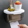 Toilet Paper Holders Waterproof Tissue Roll Holder Bathroom Wall-mounted Plastic Rack Shelf Storage Dispenser