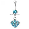 Navel Bell Button Rings Diamonds Style Puncture Jewelry Belly Ring Colorf 24D3 Drop Delivery Body Dh1Fk