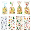 Christmas Decorations Wedding Favors Cellophane Snowman Santa Claus Candy Treat Bag Bags Baking Packaging Cookies Storage