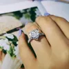Cluster Rings 2023 Arrival Fashion Silver Color Cute Heart Shape Cut Promise Ring For Wedding Engagement Love Girl Finger Jewelry R4325
