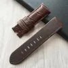 Cinta di orologi in pelle originale in pelle vera nera fatta a mano da 24 mm per cinghia di orologio con fibbia di schieramento per PAM244R9665084