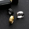 Cluster Anelli 1pc Anello da uomo in acciaio inossidabile 8mm Largo Opaco Doppio smussato Semplice regalo di gioielli di moda 2023 Regali per ragazzi