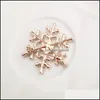 Pins Brooches Large Snowflake Brooch Sparkling Crystal Rhinestones Flower Pins For Women Lady Jewelry Party Christmas Gift Dhs 465C Dhou9