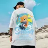 Herr t-shirts sommarmode överdimensionerad kortärmad män t-shirt lös liten björn anime tryck fett plus size t-shirt par topp 8xl 230131