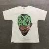 24SS Hellstar Rodman Mens T Shirt Portre Kafası Flash Elmas Film Trendy High Street Erkekler ve Kadınlar Kısa T-Shirt Adam Vintage T-Shirts Yaz Gevşek Tee