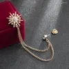 Brosches Korean High-End Rhinestone Star Brosch Crystal Tassel Chain Corsage Suit Coat Badge Lapel Pin For Men Women Clothing Accessories