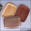 Dishes Plates Ecofriendly Home Kitchen Tool Black Walnut Solid Wood Snack Candy Cake Wooden Storage Handmade Craft Bread Trays Dh0 Dhd1K