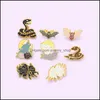 Pins Brooches Enamel Pin For Women Fashion Dress Coat Demin Metal Funny Brooch Pins Badges Promotion Gift Design Wolf Snake Animal Dhskt