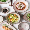 Bowls Snow Cherry Bowl Japanese Tableware Plate Ceramic Soup Noodle Home Creative Rice Single Kitchen Utensils