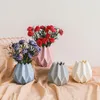 Vasen Nordic Moderne Keramik Vase Macaron Origami Weiß Rosa Hellgrau Blau Hause Hochzeit Schlafzimmer Wohnzimmer Dekoration