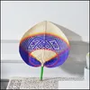 Party Favor 6 Colors New Fashion Chinese Style Handmade St Fan Handwoven Palm Leaf Hand Summer Cooling Mosquito Repellent Fans Drop Otret