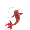 Broches lumière luxe créatif rouge Koi broche femmes broches Honmei année Transport personnalité Corsage accessoires