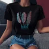 Kvinnor som trycker på Wear Lady Cartoon Feather Cute Printing Shirt