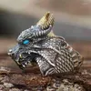 Cluster Rings Se Domineering Abyss Dragon Ring Retro Opening Adjustable Personality Trendy Male Country Style Live Mouth Index Finger