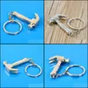 Party Favor 100Pcs Mini Metal Keychain Personality Claw Hammer Pendant Model Key Chain Ring Gift Favors Zza11939 Drop Delivery Home Otumx