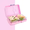 Ensembles de vaisselle 3X Bento Box Lunch pour enfants/adultes avec compartiments anti-fuite école/pique-nique voyage (rose)