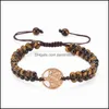 Bracelets de charme 6 mm de chakra naturel bracelet arbre de vie à la main