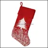 Décorations de Noël Bas de laine tricotés 42 cm x 19 cm Grandes chaussettes de Noël Articles décoratifs de cheminée rouge Pab11371 Drop Delivery Home G Ot8Sm