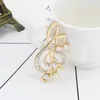 Brooches Arrival Fashion Creative Unisex Crystal Musical Note For Women Pins Rhinestone Alphabetical Letter Brooch Gifts