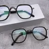 Zonnebrillen omlijsten Japanse retro handgemaakte titaniumglazen frame mannen vierkant Prescriptipn brillen Women Optische myopie dubbele balk bril brillen