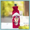 Christmas Decorations Decoration Jute Wine Bags Santa Claus Ornaments Xmas Champagne Bottle Ers Bag Dinner Dstring Wq184 Drop Delive Dhxpf