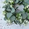 Flores decorativas grinaldas de eucalipto guirlanda folhas falsas folhas de primavera artificial grinaldas folhas GreenChristmas penduradas no casamento