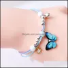 Charm Bracelets Cute Butterfly Pendant Bracelet Metal Drip Glaze Charms Gift Bangles For Women Girl Children 3365 Q2 Drop Delivery Je Dhgr9