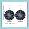 Favor de fiesta Pendiente de calabaza Pu Pendientes de gota de cuero Mujer Halloween Spiderearring Mujeres Vintageearring Joyería Regalos 22 Diseños Wy Dhwpl