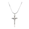 Pendanthalsband Sier Cross Pendants Necklace Beautif Classic Prom Jewelry Drop Delivery DHVR1