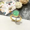 Bagues de mariage vintage naturaires pierres gemmstone carré charme bling ring ring luxury vert agate turquoise women fiançailles couple