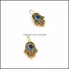 Charms 50Pcs Turkish Hamsa Hand Blue Evil Eye Pendant For Jewelry Making Findings 19X12Mm 206 W2 Drop Delivery Components Dhs1E