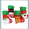 Dekoracje świąteczne Tree Socks Festival Festival Prezent Apple Candy Bags Cartoon Snowflake Xmas Party Fireplace Wll571 Drop del dhto0