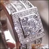 Med sidorstenar Mens Wedding Rings Fashion Sier Gemstone Engagement Jewelry Simated Diamond Ring f￶r 661 Q2 Drop Delivery DHMVP