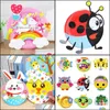 Party Favor Animal Cartoon Paper Table Ding DIY ręcznie robione zabawki rzemieślnicze Pakiet materiału Dzieci Kreatywne łamigłówka Colorf PaA10094 Drop d OTTQV