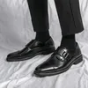 Color PU Pointed Shoes Toe Solid Men Monk Classic Fashion Buckle Simple All-match Comfortable Business Dress Shoes DH1046