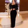 Plus size Dresses Size Evening Gown Dress Women Spring Elegant Slim Feather Neckline Beaded Skirt Lady Floor Length Party 230130