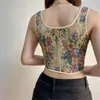 Damen Tanks Atopos Sexy Korsett Floral Crop Top Sommer Frauen Bandage Tank Camis Französisch Vintage Ärmellose Tube Tops Weste Weibliche Outfits