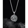 Cool Biker Wolf Pendant rostfritt stål halsband Rolo -kedja 3mm 24 tum för mens n2188