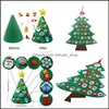 Julekorationer 3D DIY TODDLER Friendly Felt Tree Fabric Kalendervägg Hängande kalendrar Kids Xmas Gift för Drop Delivery Home OT45S