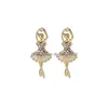 Stud Fashion Jeweley S Sier Post Ballet Dancing Girl Earrings Rhinstone Dance Drop Delivery Jewelry Dhnfr Earings For Women