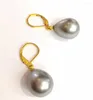 Dangle Küpe 7 Çift / Lot 12x16mm Küpe Kırmızı Beyaz Gri Mavi Mor Renkler Waterdrop Doğal Güney Deniz Kabuğu İnci Altın Renk Kanalı