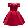 Kids Girls Princess Dress Bow Elegant Wedding Birthday Party Formal Baby Dresses children's sling skirt Christmas gifts