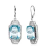 Dangle Earrings High Quality Real 925 Sterling Silver Drop Aquamarine Classical Elements Lantern Jewelry For Women Bijoux