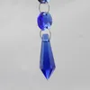 Chandelier Crystal 20pcs/lot 36mm Blue Icicle Drop Prism Parts Glass Hanging Pendant For Lamp Decoration Free Rings