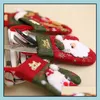 Dekoracje świąteczne rękawiczki sztućce uchwyt na świąteczny mini czerwony Święty Święty Święty Clauscutlery Work imprez