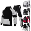 Männer Trainingsanzüge Elastische Taille Herbst Winter Kontrast Farbe Taschen Sweatshirt Jogginghose Für CampingHerren