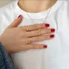 Cluster Anneaux Amaiyllis 925 Sterling Silver Light Luxury Wave Index Finger Ring Simple Temperament Curve Open Jewelry For Women