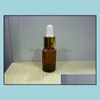 F￶rpackningsflaskor Lot 768 st 10 ml Amber Glass Droper Bottle Tiny Small Vails f￶r 10 ml eteriska oljor Cosmetics Sampe SN2201 Drop Del Dhiif